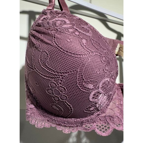 Jessica Simpson Underwire Push Up Lace Light Plum Bra 34B RN 71222 - Picture 3 of 6